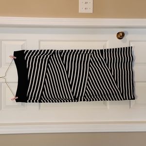Black and white striped skirt
